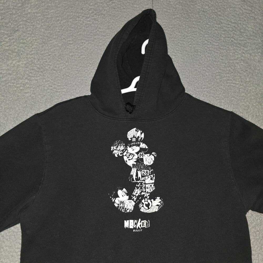 Disney Neff Mickey Mouse Hoodie Mens Large Black Pullover Hooded Sweatshirt Rare - Picture 3 of 14